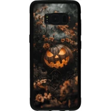 Samsung Galaxy S8 Case Hülle - Silikon schwarz Halloween 2025 Pumpkin with flowers