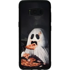 Samsung Galaxy S8 Case Hülle - Silikon schwarz Halloween 2026 Ghost eating pizza