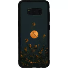 Coque Samsung Galaxy S8 - Silicone rigide noir Moon Flowers