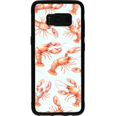 Samsung Galaxy S8 Case Hülle - Silikon schwarz Muster von pastellfarbenen Hummern