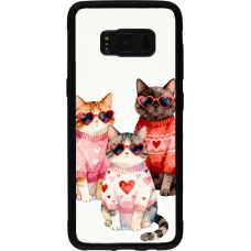 Samsung Galaxy S8 Case Hülle - Silikon schwarz Saint Valentines Day 26 Cat Love