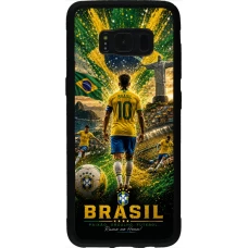 Coque Samsung Galaxy S8 - Silicone rigide noir Football Brésil splash 2026
