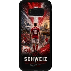 Coque Samsung Galaxy S8 - Silicone rigide noir Football Schweiz splash 2026