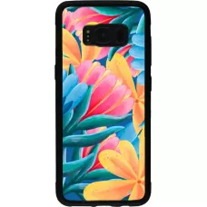 Samsung Galaxy S8 Case Hülle - Silikon schwarz Spring 23 colorful flowers