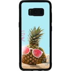 Samsung Galaxy S8 Case Hülle - Silikon schwarz Pineapple with glasses Summer 2026