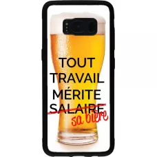 Coque Samsung Galaxy S8 - Silicone rigide noir Tout travail mérite sa bière