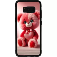 Samsung Galaxy S8 Case Hülle - Silikon schwarz Valentin 2024 Rosaroter Teddybär