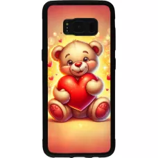 Samsung Galaxy S8 Case Hülle - Silikon schwarz Valentin 2024 Teddy Liebe