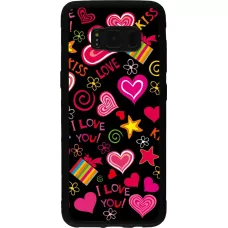 Coque Samsung Galaxy S8 - Silicone rigide noir Valentine 2023 love symbols