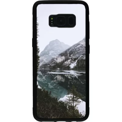 Coque Samsung Galaxy S8 - Silicone rigide noir Winter 22 snowy mountain and lake