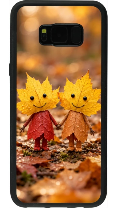 Coque Samsung Galaxy S8+ - Silicone rigide noir Autumn 26 Couple of leaves