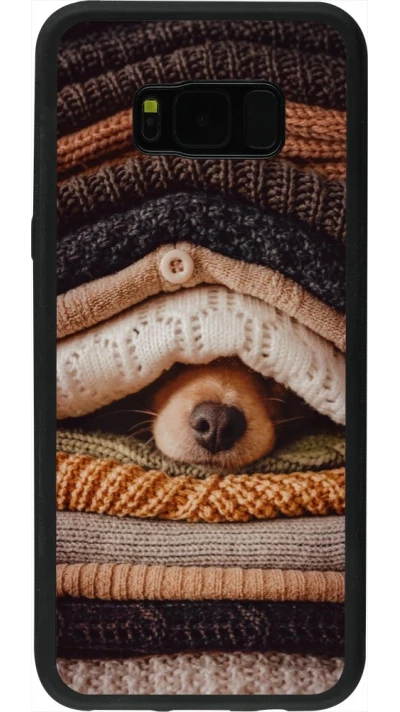 Coque Samsung Galaxy S8+ - Silicone rigide noir Autumn 26 Dog under the covers