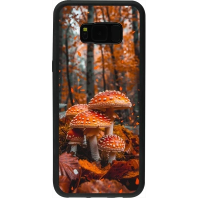 Samsung Galaxy S8+ Case Hülle - Silikon schwarz Autumn 26 Mushrooms in the woods