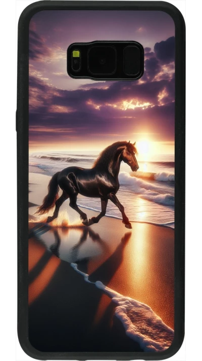 Samsung Galaxy S8+ Case Hülle - Silikon schwarz Pferd majestätisch Strand