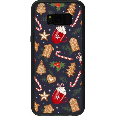 Samsung Galaxy S8+ Case Hülle - Silikon schwarz Christmas 25 Pattern Gingerbread House