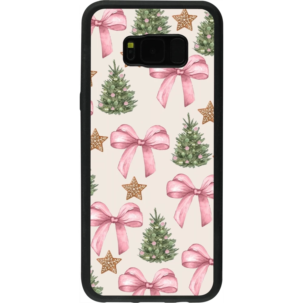 Samsung Galaxy S8+ Case Hülle - Silikon schwarz Christmas 25 Vintage Ribbons