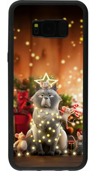 Coque Samsung Galaxy S8+ - Silicone rigide noir Christmas 25 Xmas Cat
