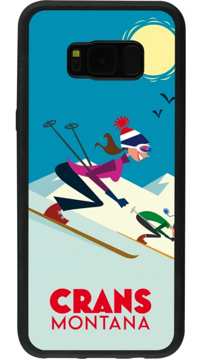 Coque Samsung Galaxy S8+ - Silicone rigide noir Crans-Montana Ski Downhill