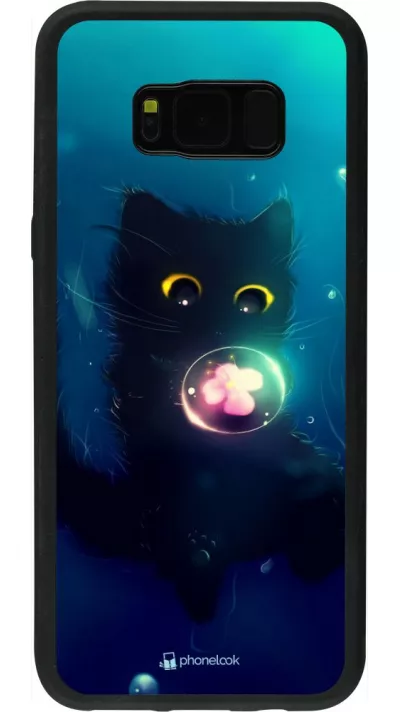 Coque Samsung Galaxy S8+ - Silicone rigide noir Cute Cat Bubble
