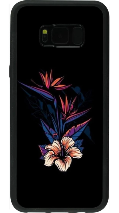 Coque Samsung Galaxy S8+ - Silicone rigide noir Dark Flowers