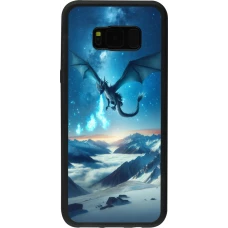Coque Samsung Galaxy S8+ - Silicone rigide noir Dragon nocturne montagne