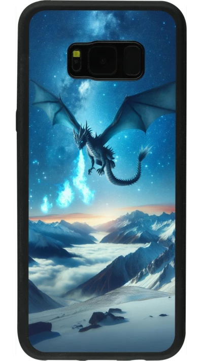 Coque Samsung Galaxy S8+ - Silicone rigide noir Dragon nocturne montagne