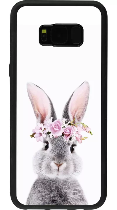 Coque Samsung Galaxy S8+ - Silicone rigide noir Easter 2023 flower bunny