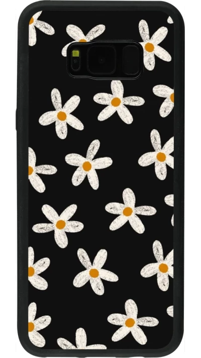 Coque Samsung Galaxy S8+ - Silicone rigide noir Easter 2024 white on black flower