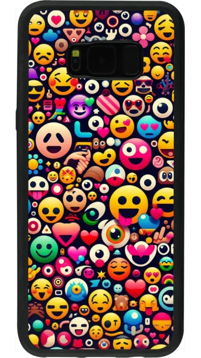 Coque Samsung Galaxy S8+ - Silicone rigide noir Emoji Mix Color