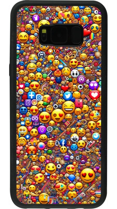 Coque Samsung Galaxy S8+ - Silicone rigide noir Emoji mixed