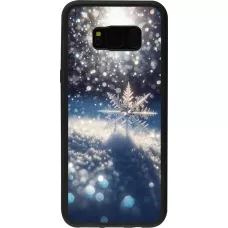 Samsung Galaxy S8+ Case Hülle - Silikon schwarz Schneeflocke Solar Glanz