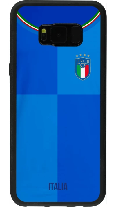 Coque Samsung Galaxy S8+ - Silicone rigide noir Maillot de football Italie 2022 personnalisable