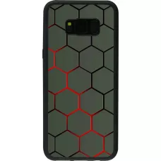 Coque Samsung Galaxy S8+ - Silicone rigide noir Geometric Line red