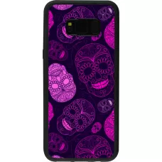 Coque Samsung Galaxy S8+ - Silicone rigide noir Halloween 2023 pink skulls