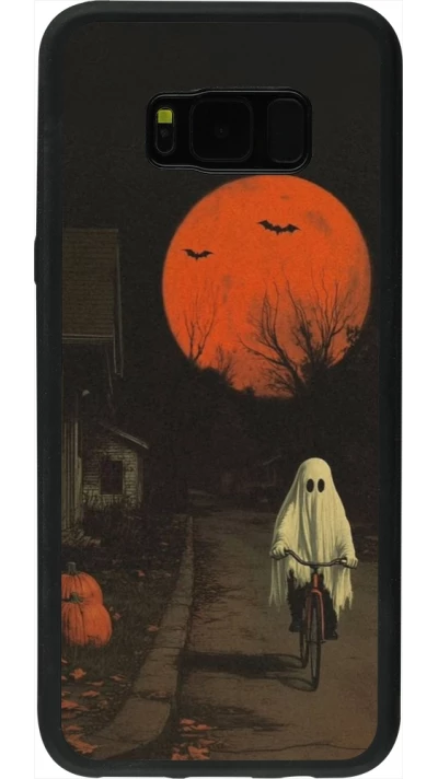 Coque Samsung Galaxy S8+ - Silicone rigide noir Halloween 2025 Ghost on a bicycle