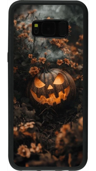 Coque Samsung Galaxy S8+ - Silicone rigide noir Halloween 2025 Pumpkin with flowers