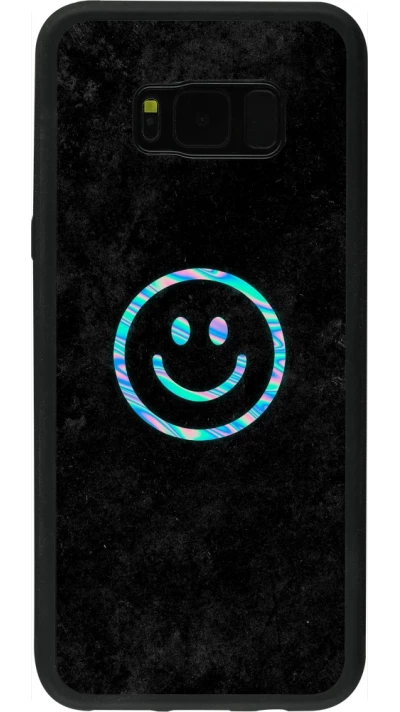 Coque Samsung Galaxy S8+ - Silicone rigide noir Happy smiley irisé