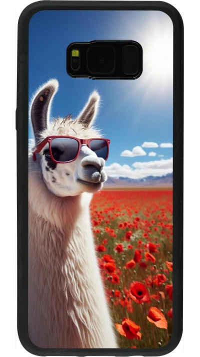 Coque Samsung Galaxy S8+ - Silicone rigide noir Lama Chic en Coquelicot