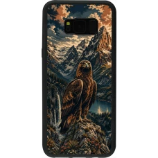 Samsung Galaxy S8+ Case Hülle - Silikon schwarz Linocut Steinadler