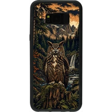 Samsung Galaxy S8+ Case Hülle - Silikon schwarz Linocut Uhu