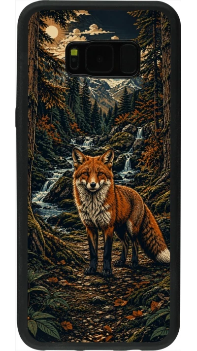 Coque Samsung Galaxy S8+ - Silicone rigide noir Linocut Renard