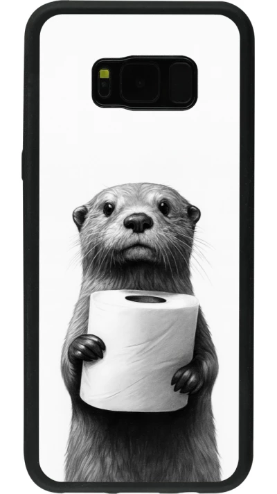 Samsung Galaxy S8+ Case Hülle - Silikon schwarz Otter Toilettenpapier