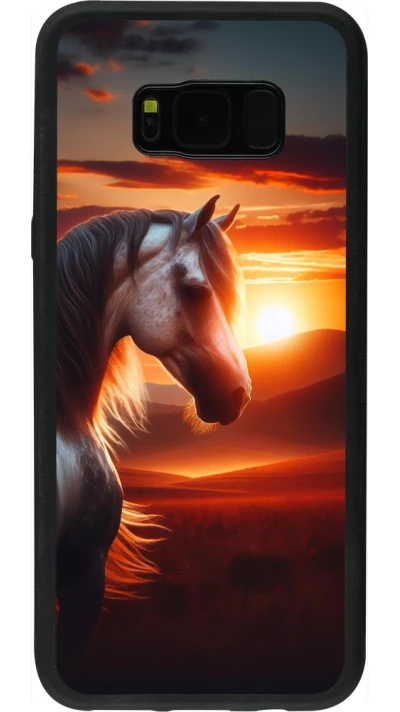Coque Samsung Galaxy S8+ - Silicone rigide noir Majestic Sunset Horse