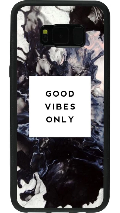 Coque Samsung Galaxy S8+ - Silicone rigide noir Marble Good Vibes Only