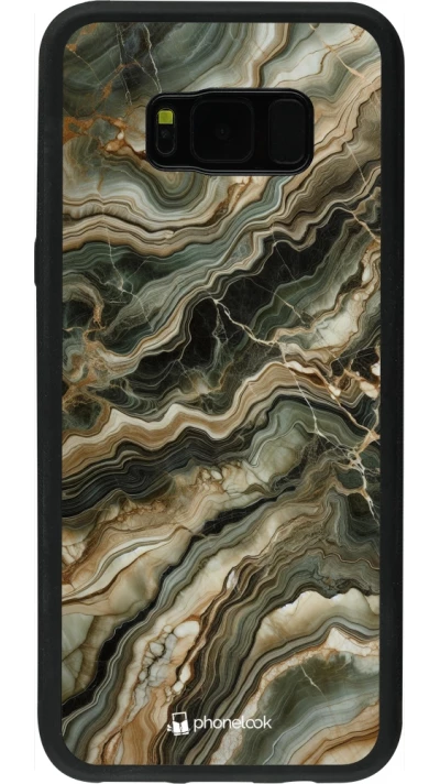 Coque Samsung Galaxy S8+ - Silicone rigide noir Marbre Olive