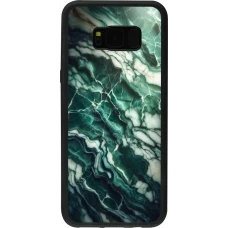 Samsung Galaxy S8+ Case Hülle - Silikon schwarz Majestätischer grüner Marmor