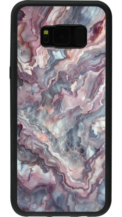 Samsung Galaxy S8+ Case Hülle - Silikon schwarz Violetter silberner Marmor