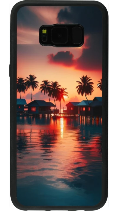 Coque Samsung Galaxy S8+ - Silicone rigide noir Paradis Maldives