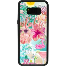 Samsung Galaxy S8+ Case Hülle - Silikon schwarz Preppy Collage Aloha