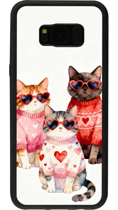 Coque Samsung Galaxy S8+ - Silicone rigide noir Saint Valentines Day 26 Cat Love